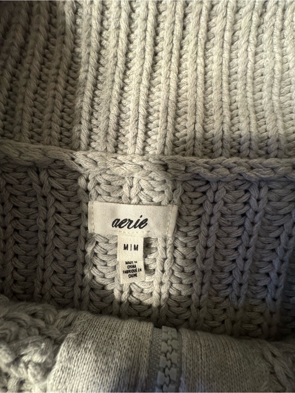 Cropped Rib-Knit Zip Sweater Jacket - Light Gray - Picture 4 of 6